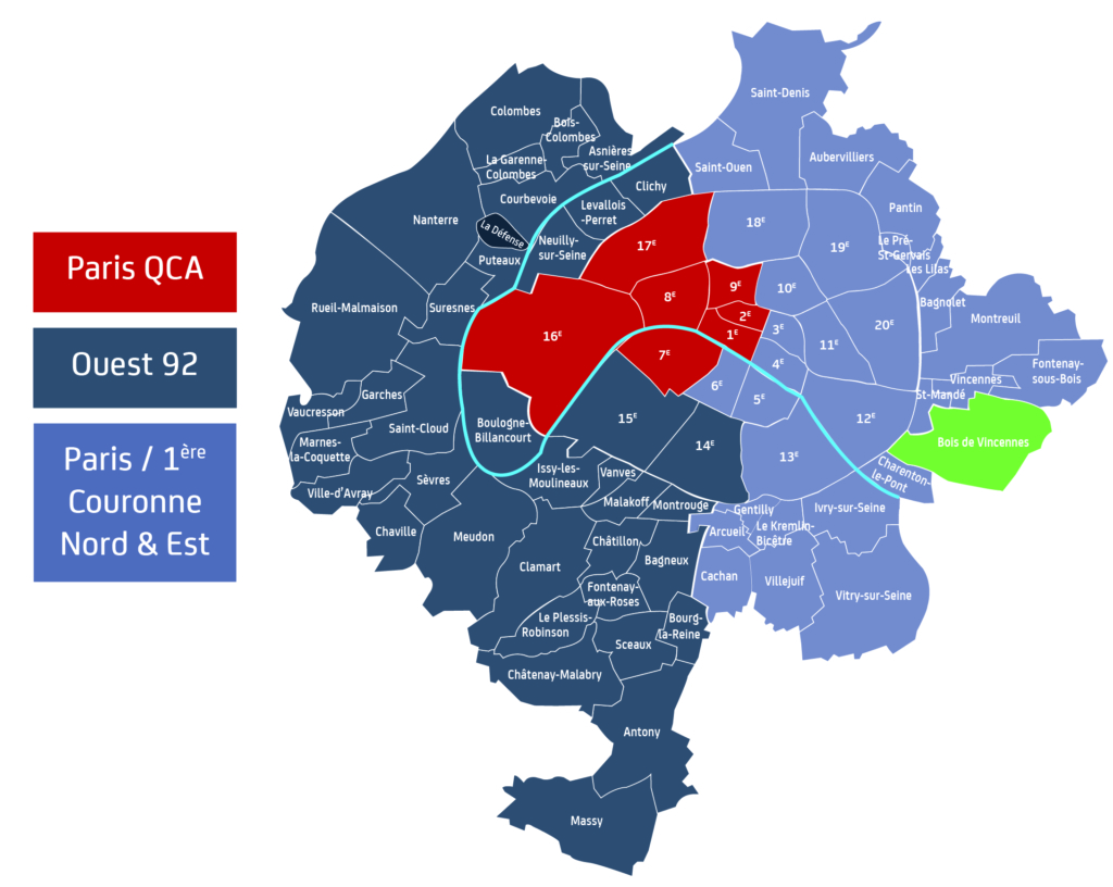 NOUVELLE CARTE SECTEURS BUREAUX PARIS ET IDF -NEW 2020-01